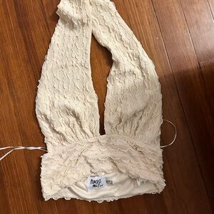 Princess Polly, going out top, cream, size 4